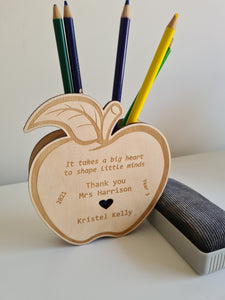 Teachers Gift - Personalised Apple Pencil Holder