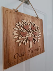 Personalised Multi - Layered Family Tree Plaque