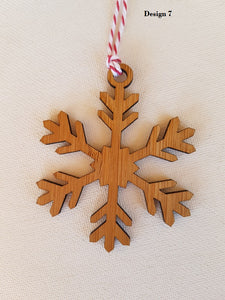 Ornament - Snowflake in Natural Wood