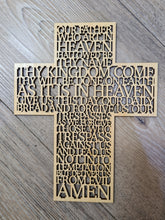 "Our Father Lords Prayer"  Wooden Cross  (short version) 20cm