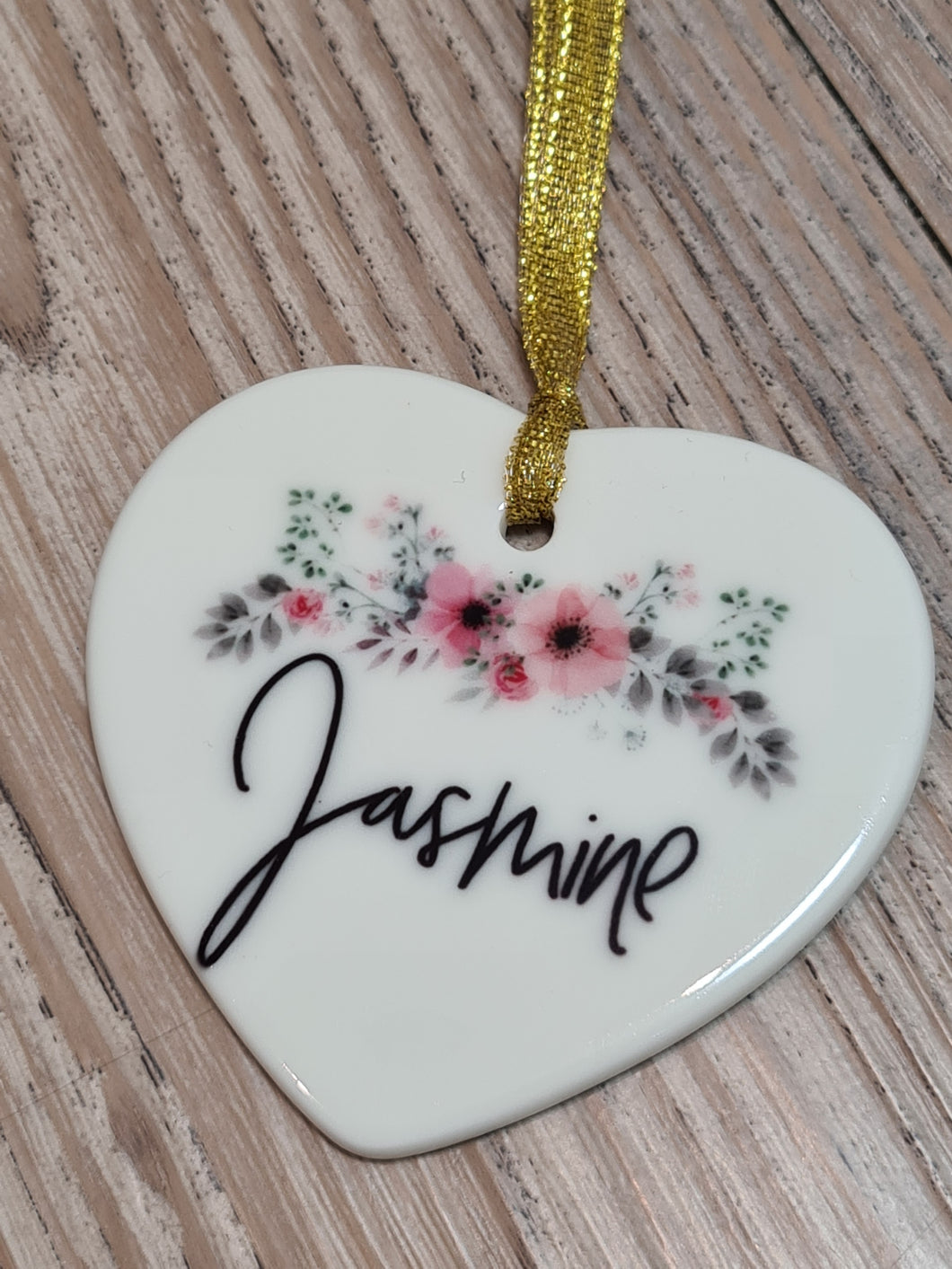 Ceramic Ornament Heart -  Spring Wreath