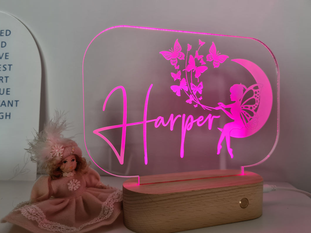 Personalised Night Light - Fairy Moon