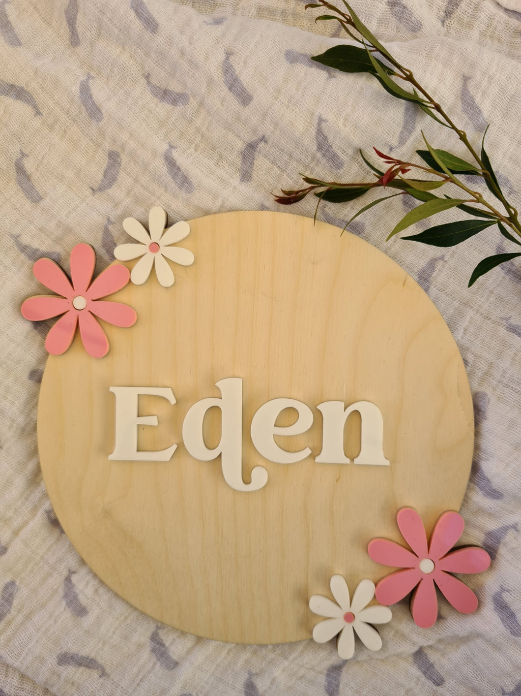 Flower Name Plaque - Personalised