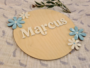 Flower Name Plaque - Personalised