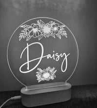 Personalised Night Light - Round Daisy