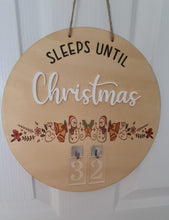 Sleeps Until Christmas Wooden Sign