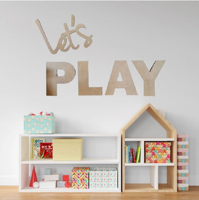 Let's PLAY Wooden Sign | Wooden Nursery Sign
