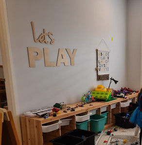Let's PLAY Wooden Sign | Wooden Nursery Sign