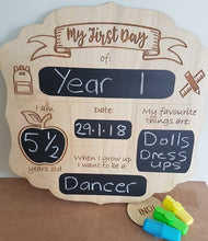 My First Day / Last Day Milestone Chalk Board Sign - Shield