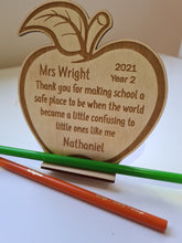 Teachers Gift -  Apple Desk Sign - Thank you for making school a safe place