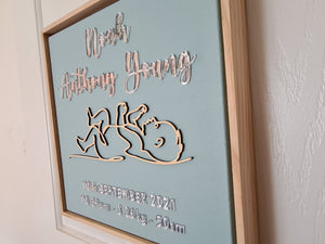 Baby Birth Details on Framed Canvas