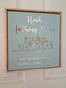 Baby Birth Details on Framed Canvas