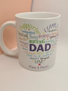 Mug and Coaster Set - Positive Words about Dad