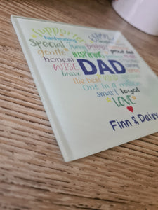 Mug and Coaster Set - Positive Words about Dad