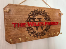 Wall Decor -  Family Monogram Wooden Key Hanger / Holder