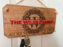 Wall Decor -  Family Monogram Wooden Key Hanger / Holder