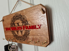 Wall Decor -  Family Monogram Wooden Key Hanger / Holder