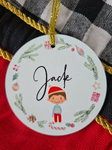 Christmas Ornament -  Elf Design on Aluminium