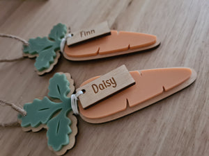 Personalised Carrot Easter Basket Tag