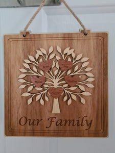 Personalised Multi - Layered Family Tree Plaque