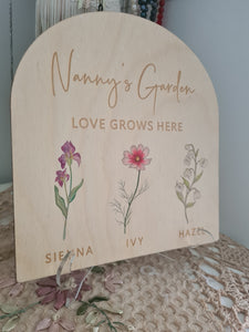 Personalised Birth Flower Sign