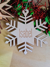 Ornament - Snowflake Personalised - Natural Timber