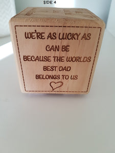 Engraved Wooden Block - Father's Day