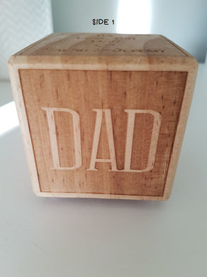 Engraved Wooden Block - Father's Day