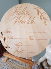 Baby Arrival Blank - "I'm Here" or " Hello World" leaf - blank