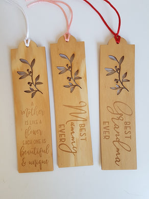 Bookmark - Wooden with Vine Leaf