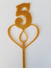 Number Heart Cake Topper