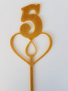 Number Heart Cake Topper