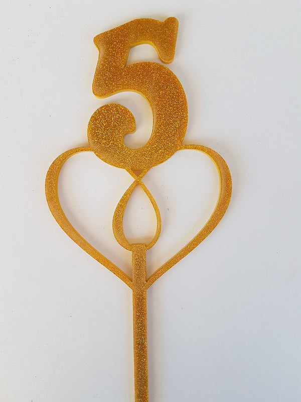 Number Heart Cake Topper