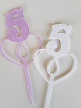 Number Heart Cake Topper