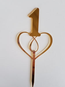 Number Heart Cake Topper