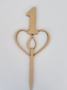 Number Heart Cake Topper
