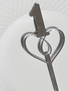 Number Heart Cake Topper