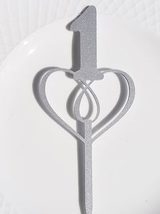 Number Heart Cake Topper