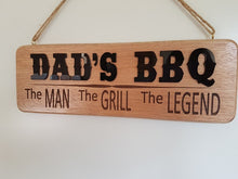Signage - Dad's BBQ Wooden Sign  -  The Man The Grill The Legend