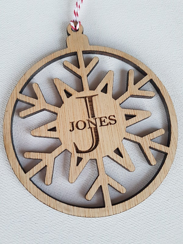 Family Monogram Christmas Bauble Decoration