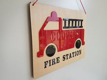 Novelty -  Red Fire Engine Personalised Sign
