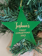 Ornament - 'Babys First Christmas'  Personalised Star