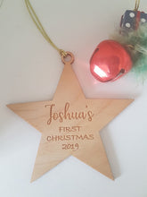 Ornament - 'Babys First Christmas'  Personalised Star