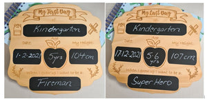 My First Day / Last Day Milestone Chalk Board Sign - Shield
