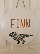 Round - Etched one name Geometric Dinosaur