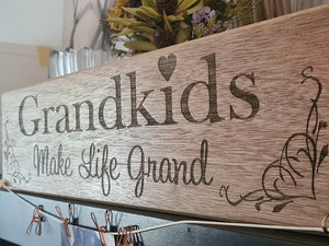 Grandparent -  Photo Clip Board  "Grand kids make life Grand"