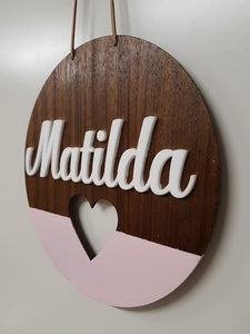 Round Personalised Sign - Paint Dip effect with heart or Star