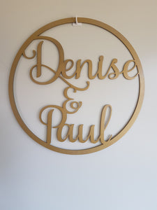 Wall Decor - Wooden Hoop Signage  | 40 - 45mm