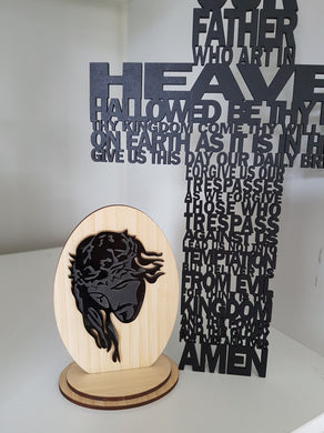 Sign -  Jesus Christ Head on Stand desk / shelf sign