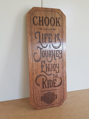 Wooden Sign - Life is a Journey Enjoy the Ride